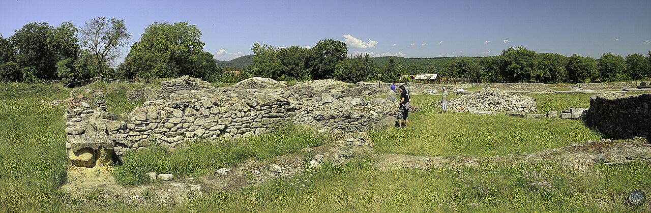 Ruine joase acoperite parțial de vegetație.