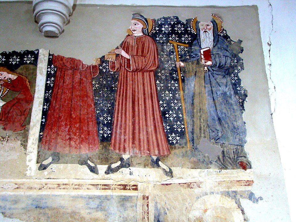 Fragment de frescă pe peretele interior.